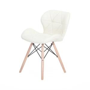 Modern Nodic Style PU Wooden Legs Dining Living Room Chair