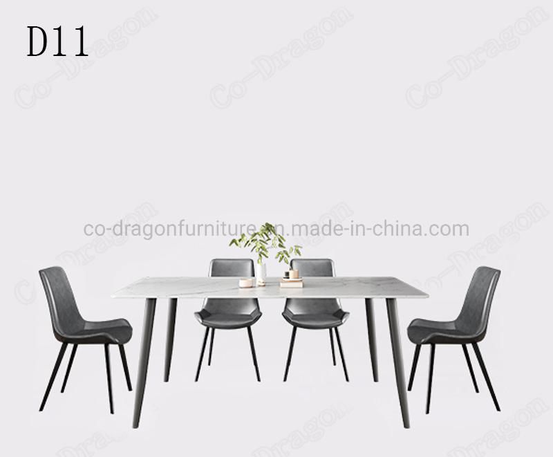 Marble Dining Table for Dining Room Luxury Furniture Steel Table