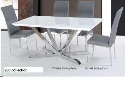 Simple Modern Marble Top with Stand up Stainless Steel Table Set Fabric Chair Dining Table