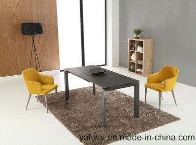 Modern Furniture Artifical Marble with Glass Dining Table