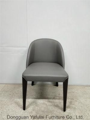 Classic Solid Wood Grey PU Dining Chair