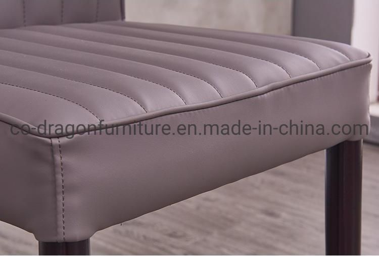 Fashion Wholesale Modern Furniture Leather Dining Chair with Wooden Legs