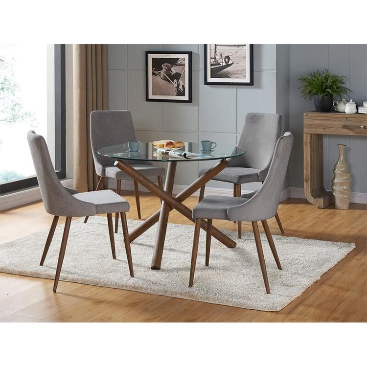 Factory Modern Hoom Furniture Banquet Chair High Quality Simple Wood Leg Fabric Velvet Dining Chair Restaurant Chair