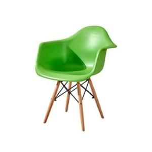 Modern PP Armrest Wooden Leg Living Room Dining Chair Outdoor Dining Chair