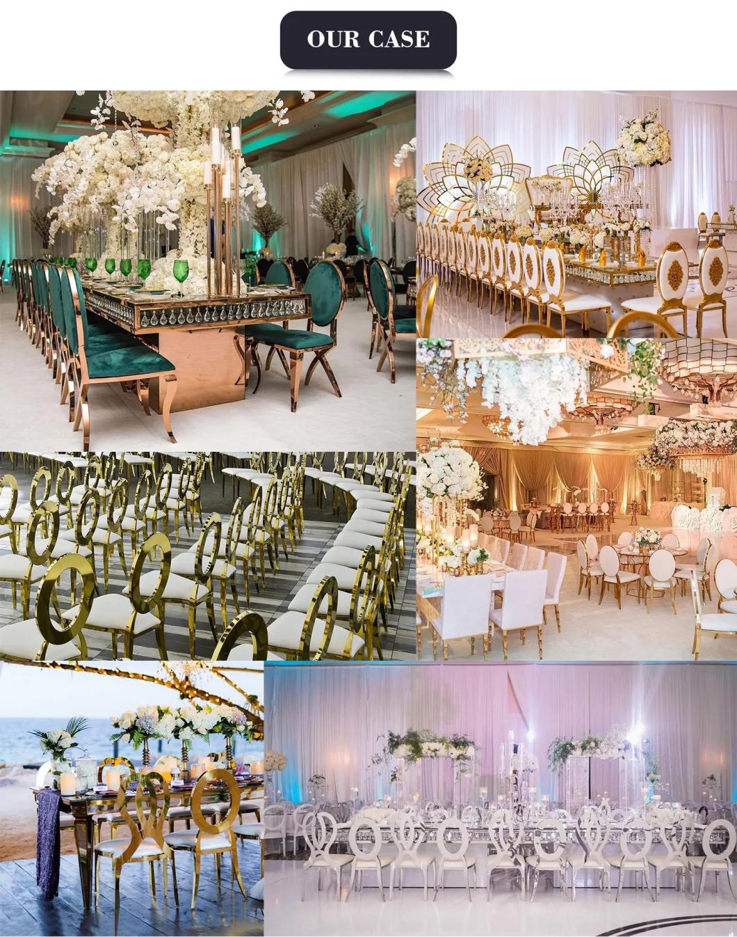 Foshan China Modern Luxury Event Furniture Stainless Steel Wholesale Wedding Chairs for Dining