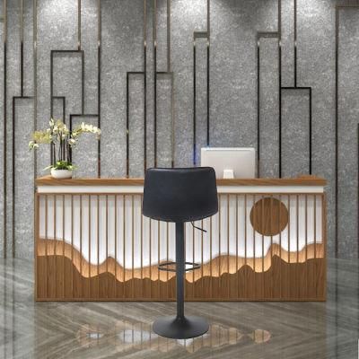 Factory Leather Adjustable Bar Chair with Swivel Back