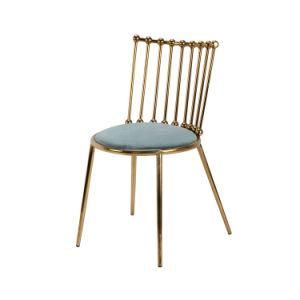 Simple Design Upholstered Seat with Golden Legs Dining Living Chair