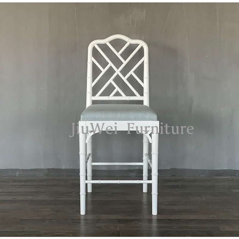 Hot Sale Hamptons Style Faux Baomboo Style Chippendale Chair Wood Dining Arm Wedding Chairs for Bar Stool
