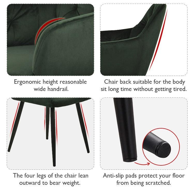 Hot Sale Simple Modern Design of Velvet Dining Chair Style Velvet Dining Room Chairs Modern Leather