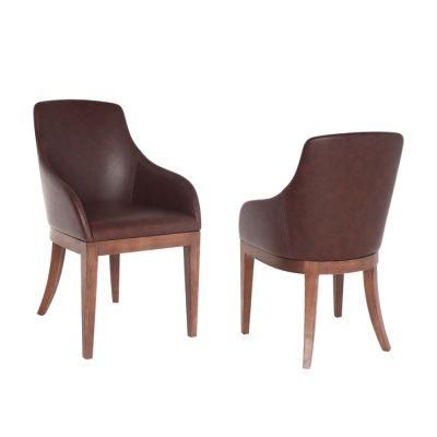 Solid Wood Legs Chair Armrest Dining Chair for Home Furniture
