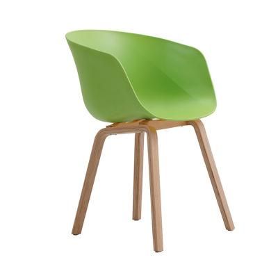 Excellent Quality Plastic Chair Low Price Sillas Plasticas Antique Wooden Leg Shell Dining Chairs