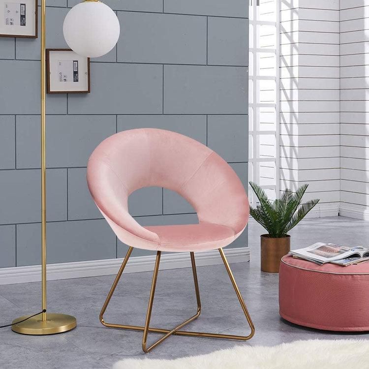 Hot Selling Simple Style Rose Gold Stainless Steel Banquet Dining Chair