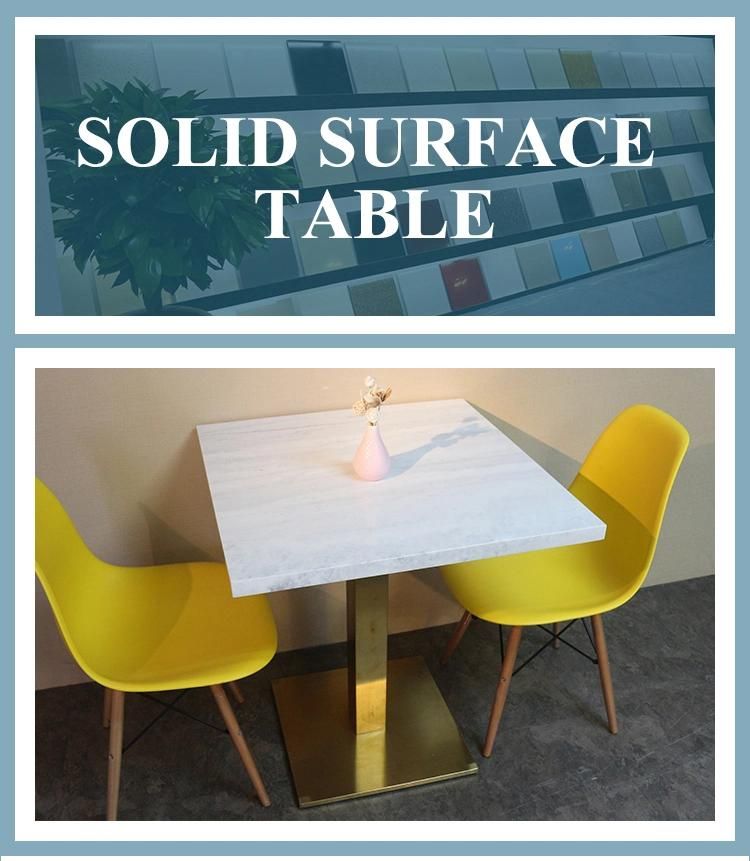Blue Square 2 Seater Artificial Stone Restaurant Table for Child