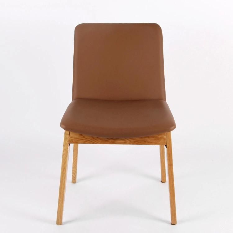Kvj-7086 Kd Disassembled Simple PU Upholstery Wood Dining Chair