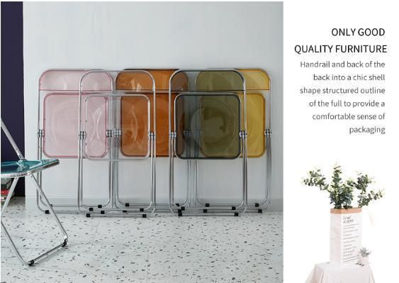 China Wholesale Dining Furniture Outdoor Folding Transparent Plastic Chair