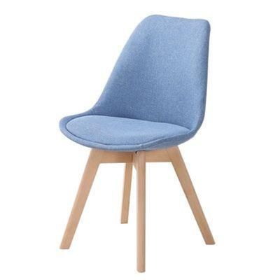 Wholesale Nordic White Color Indoor Home Furniture PU Leather Fabric Soft Upholstered Wooden Leg Dining Leisure Chair