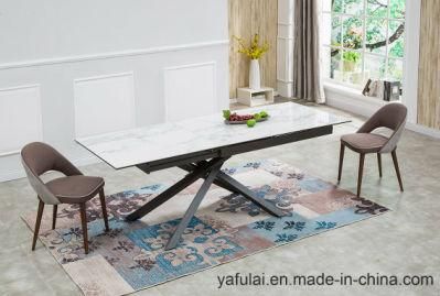 Factory Extension Rectangle Ceramic Metal Dining Furniture