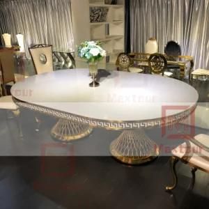 Party Use LED Stainless Steel Oval Wedding Table for Hotel Direct Sell by Factory