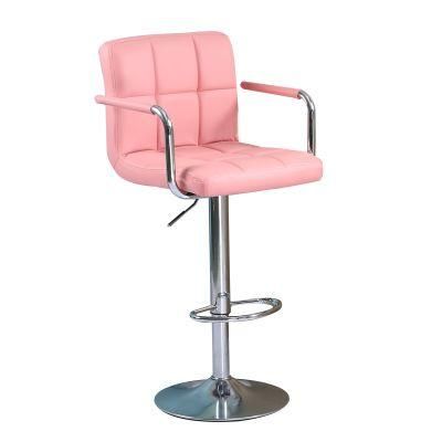 Popular Height Lift Padded Stool Barber Shop Leather Bar Chair
