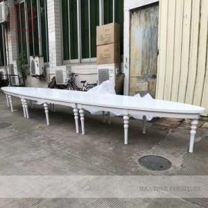 Supper Long White Wood Dining Table
