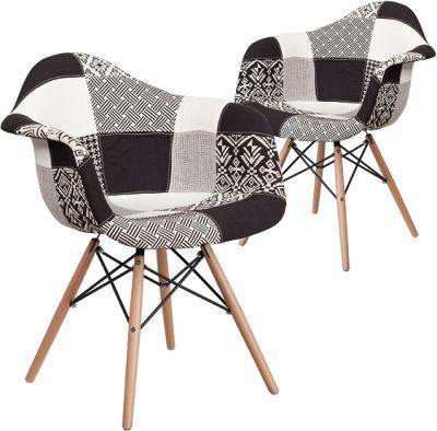Fashion Lounge Chair Multi Colorful Fabric Living Room Chairs Leisure Chair with Beech Wooden Legs