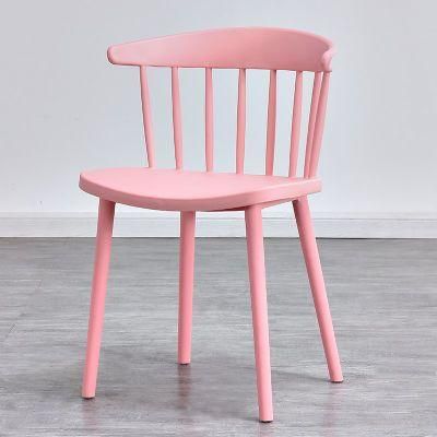 Home Furniture MID Back Simple Design Colorful Dining Plastic Chair