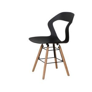 Nordic PP Seat Wooden Legs Dining Living Room Chair