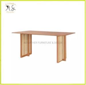 New Design Living Room Furniture Rattan Wooden Long Rectangle Table