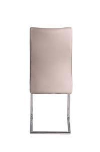 Outdoor Furniture Modern Leather High Back Upholstered Seat with Chrome-Plated Legs Outdoor Dining Chair