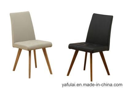 Square Design PU Solid Wood Dining Chair