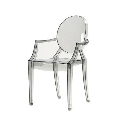 MID Century Victoria Furniture Modern Armless Polycarbonate Dining Chair Crystal Transparent Plastic Clear Acrylic Ghost Chair