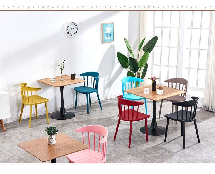 Home Furniture MID Back Simple Design Colorful Dining Plastic Chair