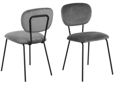 Luxury Restaurant Stainless Steel Legs Upholstered Armchair Velvet Dining Room Chairs