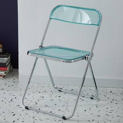 China Wholesale Dining Furniture Outdoor Folding Transparent Plastic Chair