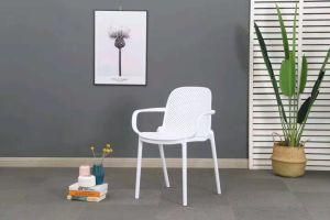 Simple Style PP Material with Armrests Living Room Dining Chair Outdoor Dining Chair