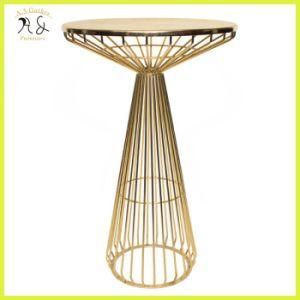 Event Hire Gold Metal Wire Outdoor High Bar Table