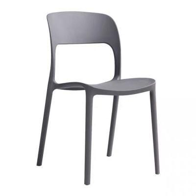 Restaurant Cafeteria Furniture Stackable PP Plastic Minimalist Dining Chair