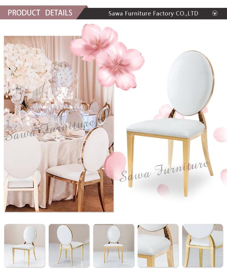 Gold Stainless Steel Metal Legs Dining Banquet Chair Wedding