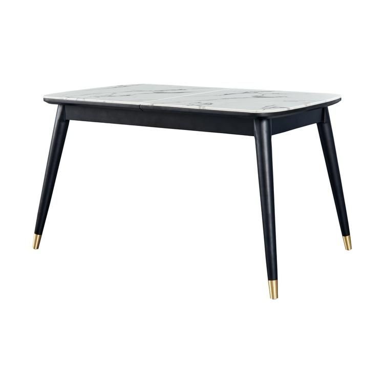 Modern Luxury Home Furniture Black Wood Metal Dining Table