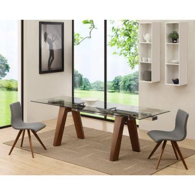 Classic Modern Home Furniture Extension Glass Dining Table