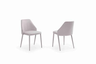 White Modern Fabric Upholstered Dining Chair