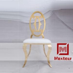 China Wholesale Leather Gold Stainless Steel Dining Chair for Selling