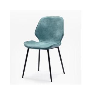Classical Retro Antique Style PU Black Lacquered Leg Dining Chair
