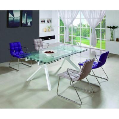 Extension Tempered Glass Dining Table Home Modern Furniture