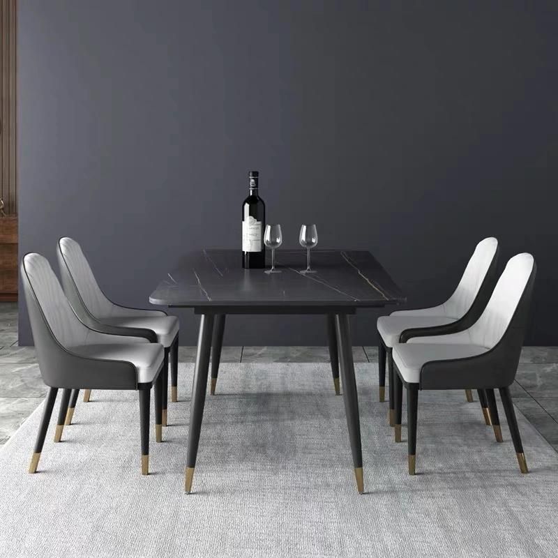 Modern Dining Home Furniture Marble Top Solid Wood Dining Table