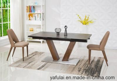 Modern Furniture Spain Ceramic Glass MDF Brace Dining Table