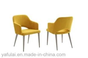 Fabric with Metal Leg Armrest Dining Chair Furniture