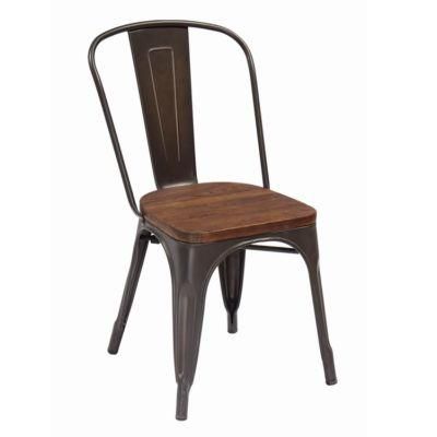 Lower Price Restaurant Chairs Metal+Elm Wood Chair for Beach Dining Furniture