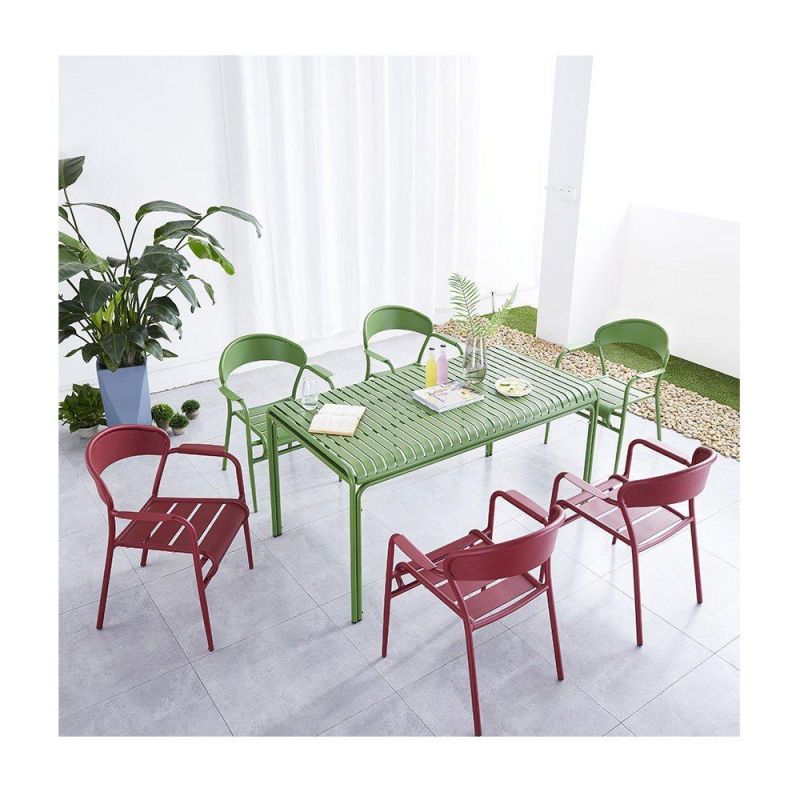 Aluminum Outdoor Modern Side Table Europe Garden Furniture Industrial Style Dining Table