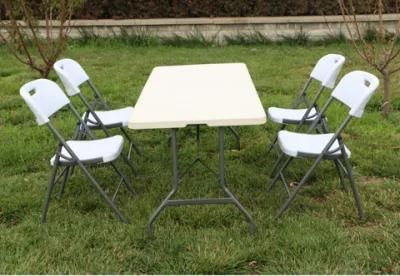 China Wholesale Outdoor PVC Plastic Folding Rectangular Table for Wedding Dining Party Camp